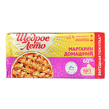 Маргарин Щедрое Лето Домашний 60% 500г