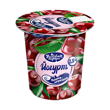 Йогурт Фермерское подворье 2,5% десертный 320г Вишня-черешня/Груша-злаки