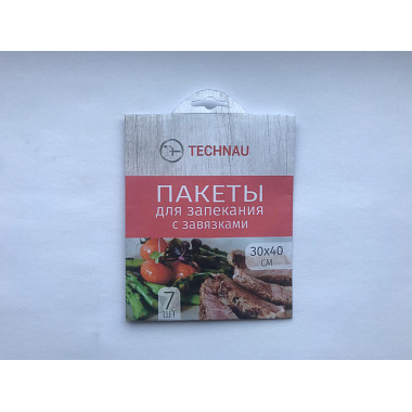 Пакет д/запекания 30*40 7шт в конверте + клипса/завязка