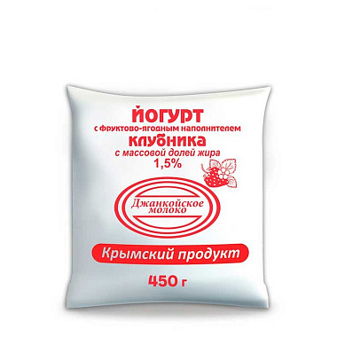 БЗМЖ Йогурт Джанкойское Молоко 1,5%  450г Клубника