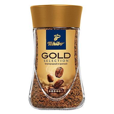 Кофе Tchibo Gold Selection растворимый сублимированный, 95г стекло