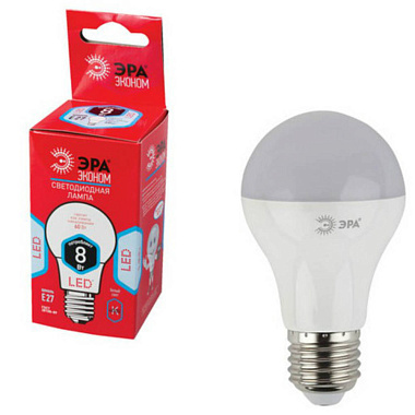 Лампа светодиодная ЭРА LED 8W А55-8W-840-Е27 нейтральная