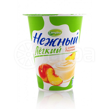 ЗМЖ Йогуртный продукт пастер Нежный Легкий с соком персика Кампина 0,1% 320г