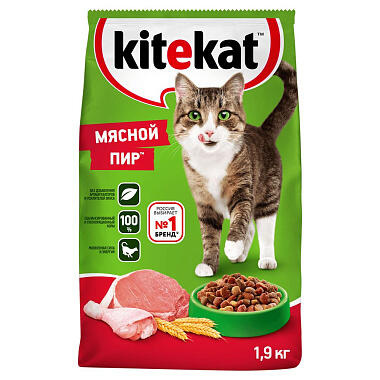 Корм для кошек Kitekat 1,9кг Мясной пир