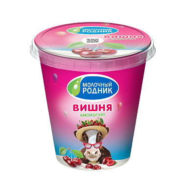 Биойогурт Молочный родник 2,5% 0,3кг Вишня