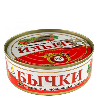 Бычки Рыбинович в томатном соусе 240г