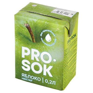 Нектар Pro Sok 0,2л Яблоко