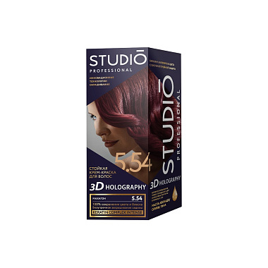 Стойкая краска для волос Studio Professional 3D Holography 5.54 Махагон