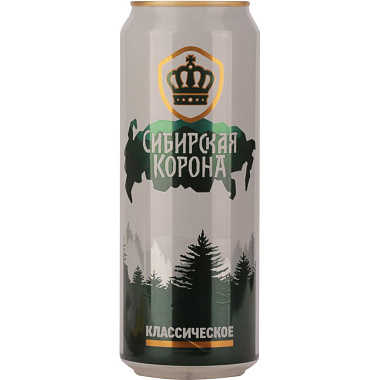 Пиво Сибирская корона классическое светлое 5,3% 0,45л