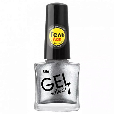 Лак для ногтей Kiki Gel Effect 6мл тон 082 насыщенный серебряный