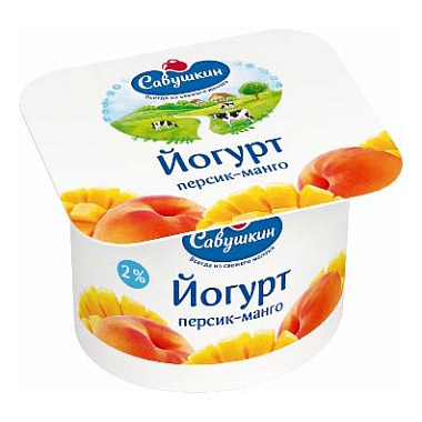 БЗМЖ Йогурт Савушкин 2% 120 Персик-манго