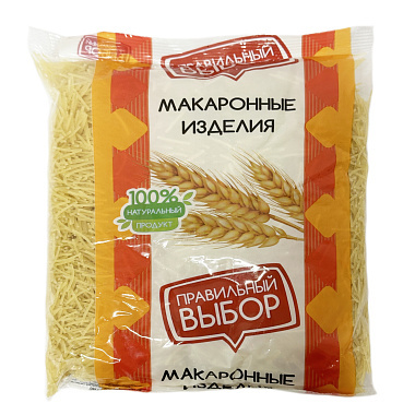 Макаронные изделия Правильный Выбор вермишель 700г группа В ГОСТ
