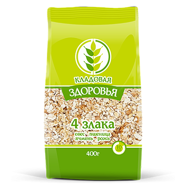 Хлопья Кладовая здоровья 400г 4 злака