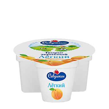 БЗМЖ Творог Савушкин зерненый 3% 130г абрикос/лесная ягода/вишня