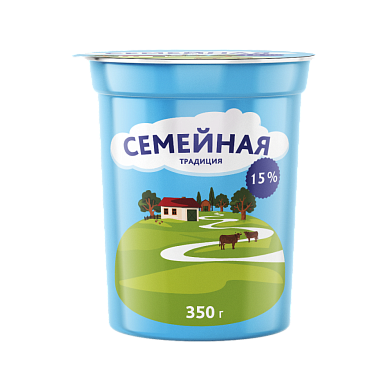 ЗМЖ Продукт пищевой на основе обезжиренного молока Семейная традиция 15% 350г