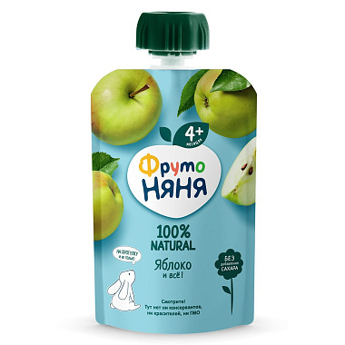 Пюре ФрутоНяня яблоко 90г