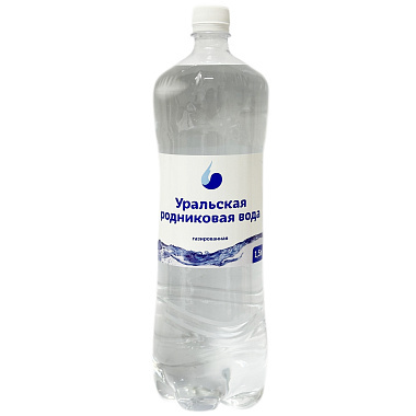 Вода минеральная питьевая Уральская родниковая вода 1,5л газированная столовая