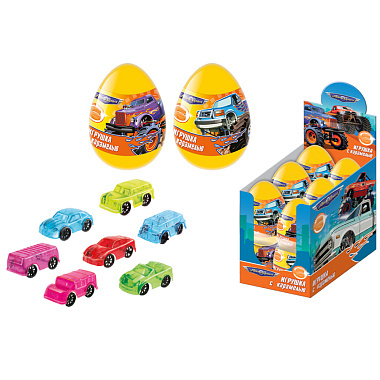 Карамель Конфитрейд в пластиковом яйце с игрушкой 10г Автодром