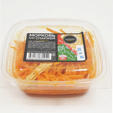 Морковь по-корейски Koreni 300г со спаржей