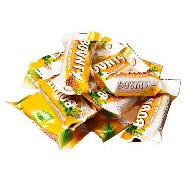 Конфеты Bounty мини 1кг Райский ананас пакет