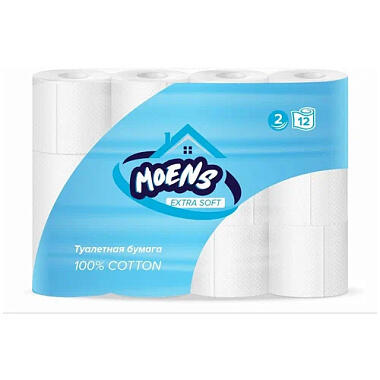 Туалетная бумага Moens Extra Soft 2 слоя 12 рулонов