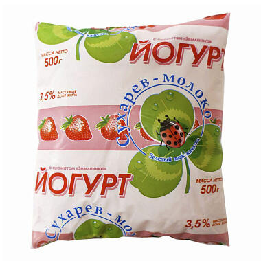 БЗМЖ Йогурт Сухарев 3,5% 500г земляника