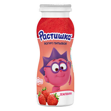 БЗМЖ Йогурт питьевой Растишка 1,6% 90г Земляника