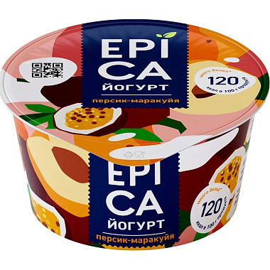 БЗМЖ Йогуртный продукт Epica 4,8% 130г персик-маракуйя