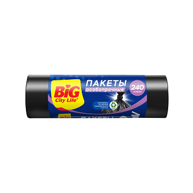 Мешки для мусора Биг Сити 90x130см 240л 5шт Особопрочные LD черные