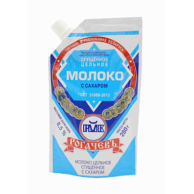 БЗМЖ Молоко сгущенное цельное с сахаром Рогачев 8,5% 280г