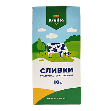 Сливки Kvalita 10% 1л
