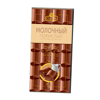 Шоколад пористый молочный Спартак 75г