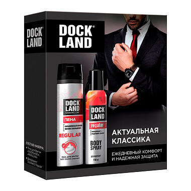 Подарочный набор Dockland Актуальная классика пена для бритья + дезодорант спрей