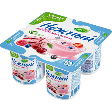 БЗМЖ Йогурт продукт Нежный Кампина 1,2% Ягодное мороженое 100г