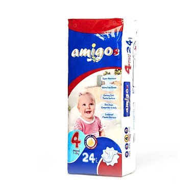 Подгузники детские Amigos №4 (7-18кг) 24шт