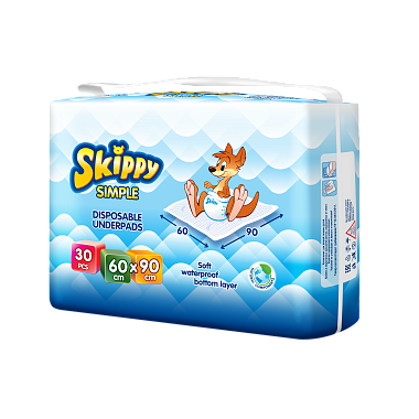 Пеленки одноразовые детские Skippy Simple 60x90см 30шт впитывающие