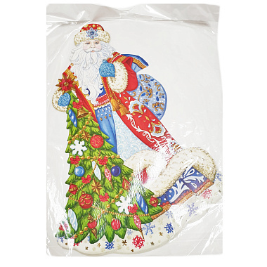 Новогоднее подвесное украшение из картона Дед Мороз 40x29x0,1см