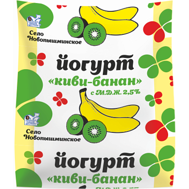 Йогурт фруктово-ягодный 2,5% Киви-Банан 400г