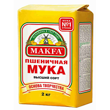 Мука пшеничная 2кг в/с Макфа