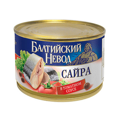 Сайра Балтийский невод в томатном соусе Главпродукт 240г