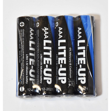 Батарейка щелочная Lite-up ААА LR03 4шт/упаковка