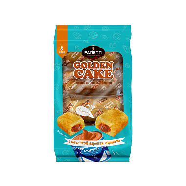 Бисквит Faretti Golden Cake 270г с начинкой вареная сгущенка