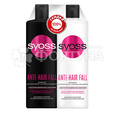 Шампунь Syoss Anti-Hair Fall 450мл+Бальзам 450м