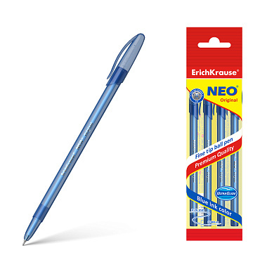 Ручка шариковая ErichKrause Neo Original 4шт цвет чернил синий
