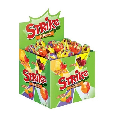 Карамель Strike ананас-клубника/кола-вишня/дыня-малина 11,3г x 50шт