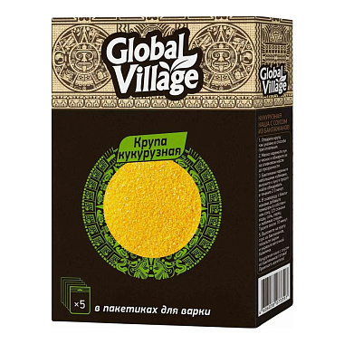 Крупа кукурузная Global Village 5x80г в варочных пакетах