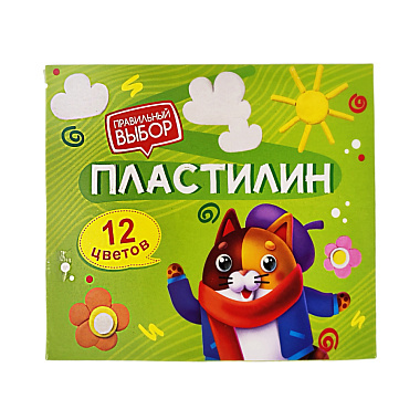 Пластилин Правильный выбор 12 цветов