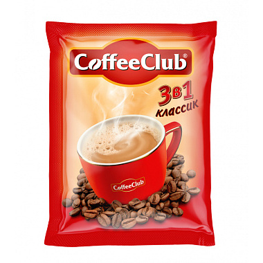 Растворимый кофейный напиток 3в1 Coffee Club 50x18г классический/мягкий