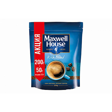 Кофе растворимый Maxwell House 200+50г сублимированный