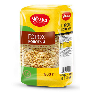 Крупа Увелка Горох Шлифованный колотый 800г